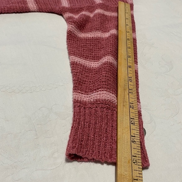 Lily Morgan Pink Striped Women's Oversized V-neck‎ Tunic Sweater Size 1x - Picture 7 of 10